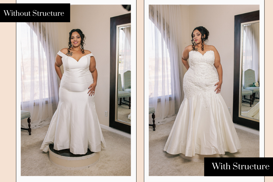 wedding dress with structure vs without