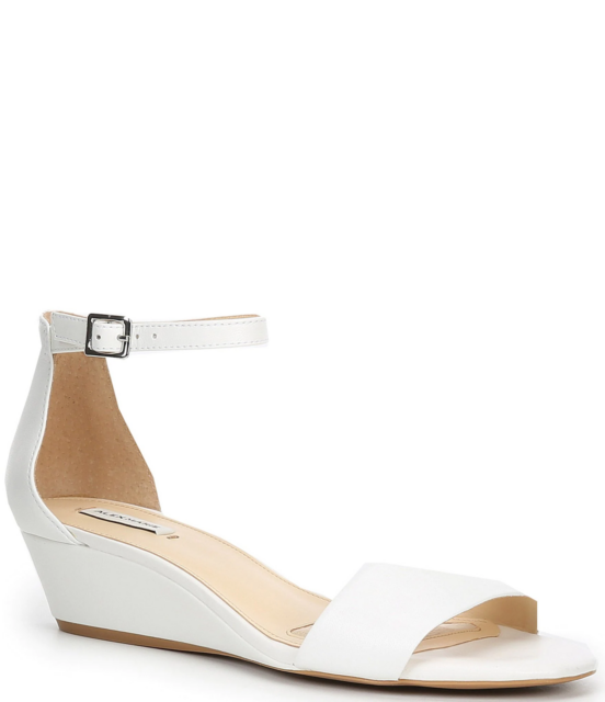 MairiTwo Leather Ankle Strap Wedge Sandals
