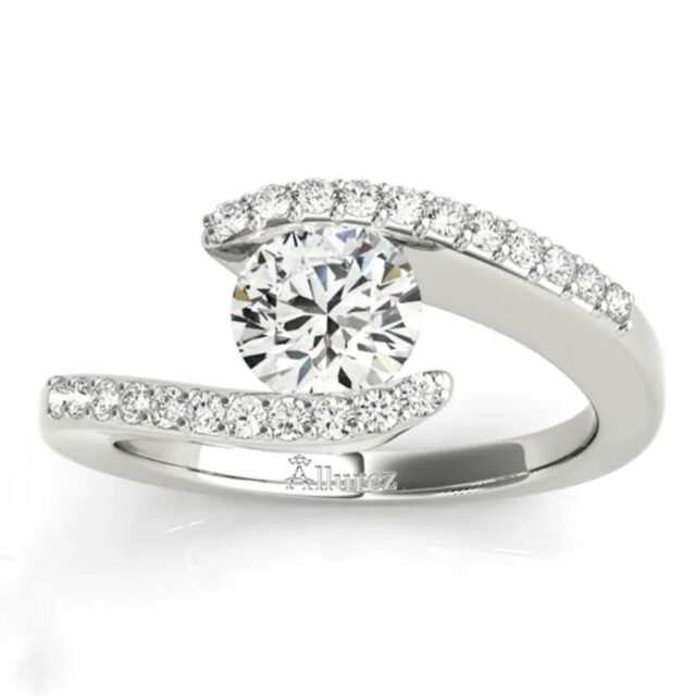 Swirl Engagement Ring, swirl wedding ring