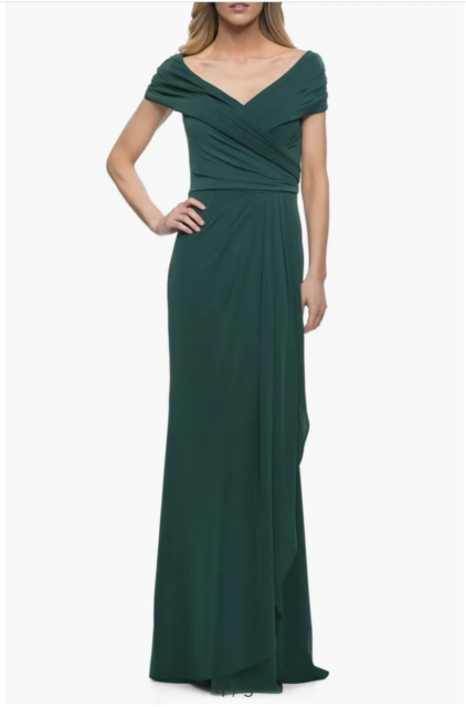 Ruched Jersey Column Gown 