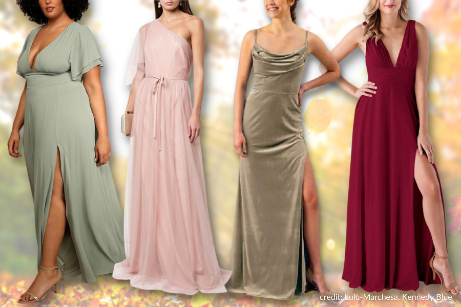 Jeweled Toned Bridesmaid Dresses Inspired by Fall Colors - Wed Mayhem Blog